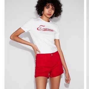 🆕 Express mid rise flip hem shortie shorts…